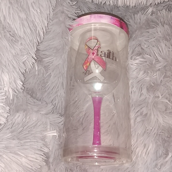 Breast Cancer Awareness Wine Glass - Picture 2 of 6